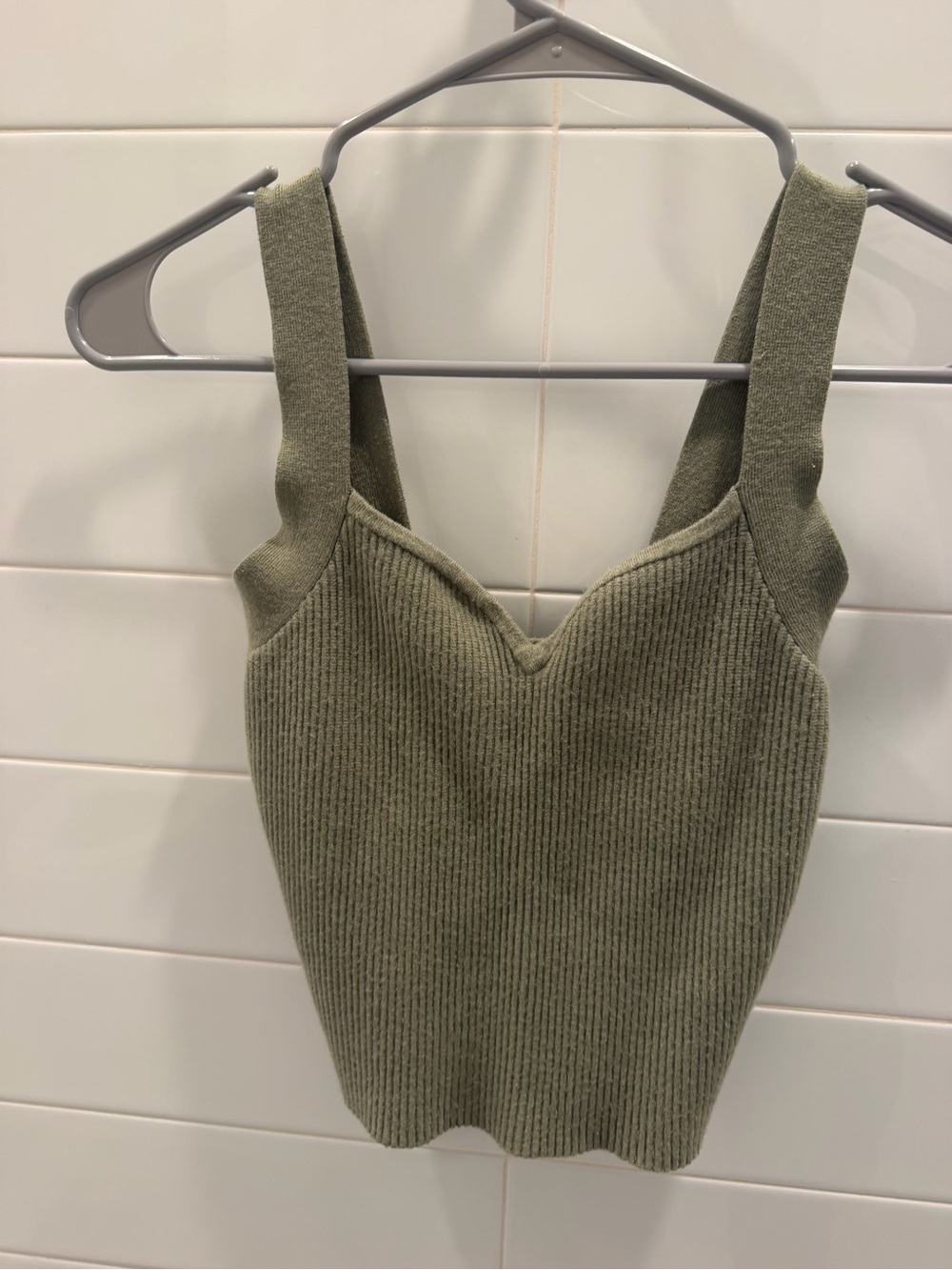 Abercrombie & Fitch Olive Green Ribbed Tank